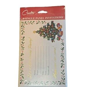 Christmas Invites Cards 8pk Carlton Holiday Single Pannel Invetations
